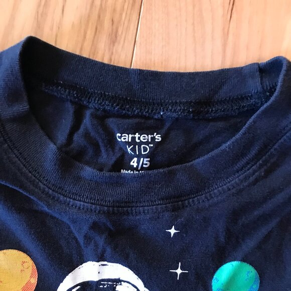 Upcycled Oversized Astronaut Graphic T-Shirt Child’s Size 4-8: Reworked Flannel - Picture 3 of 10
